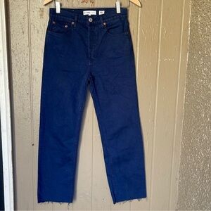 Re/Done stove pipe Blue Jeans in navy
